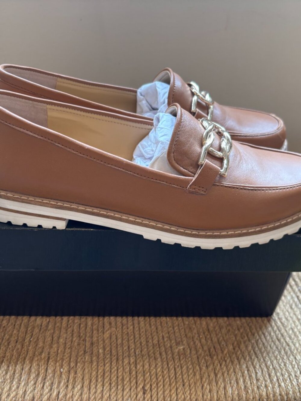 Talbots Havana Tan Laura Link Leather Loafers – Size 10M - Picture 2 of 14